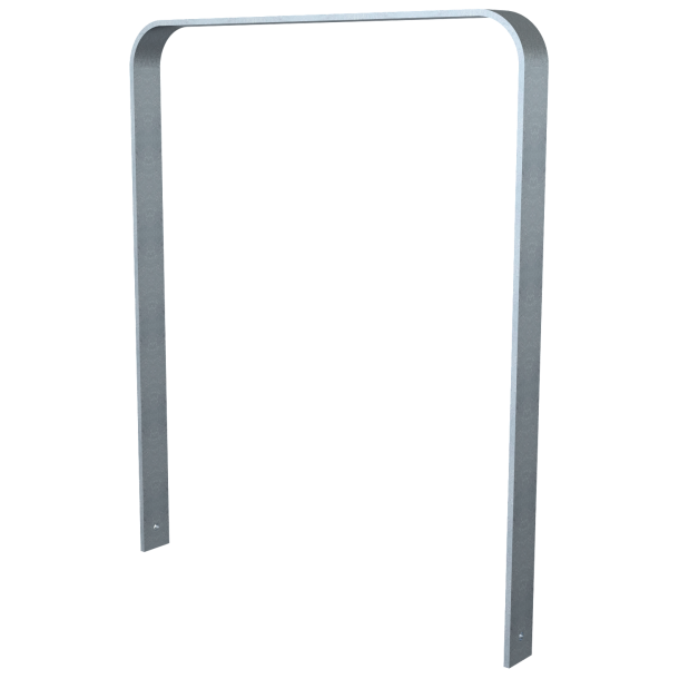 Lean-on hoop made of flat bar steel | bent, 80 x 12 mm | in curved design | without cross bar | total width: 1000 mm | hot-dip galvanized